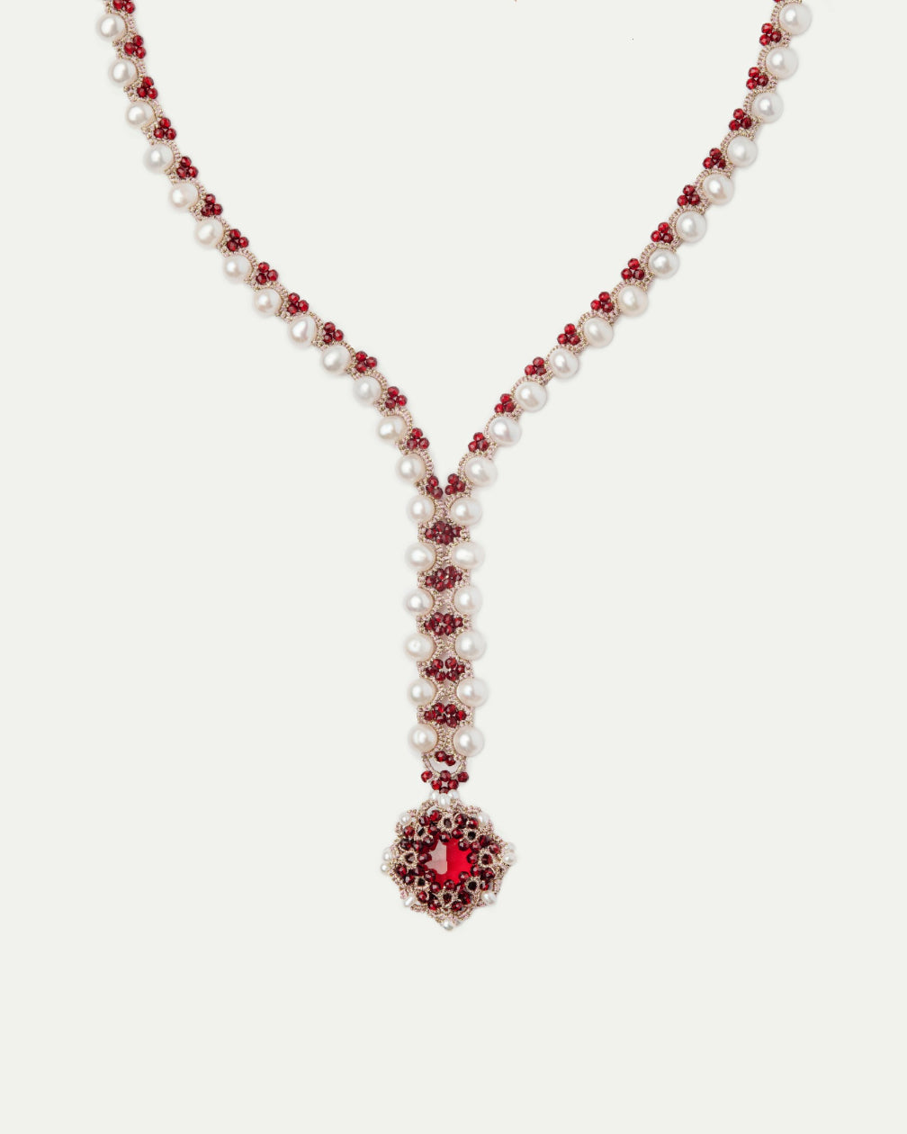 VENETA RED ZIRCON PENDANT - LORINA BALTEANU