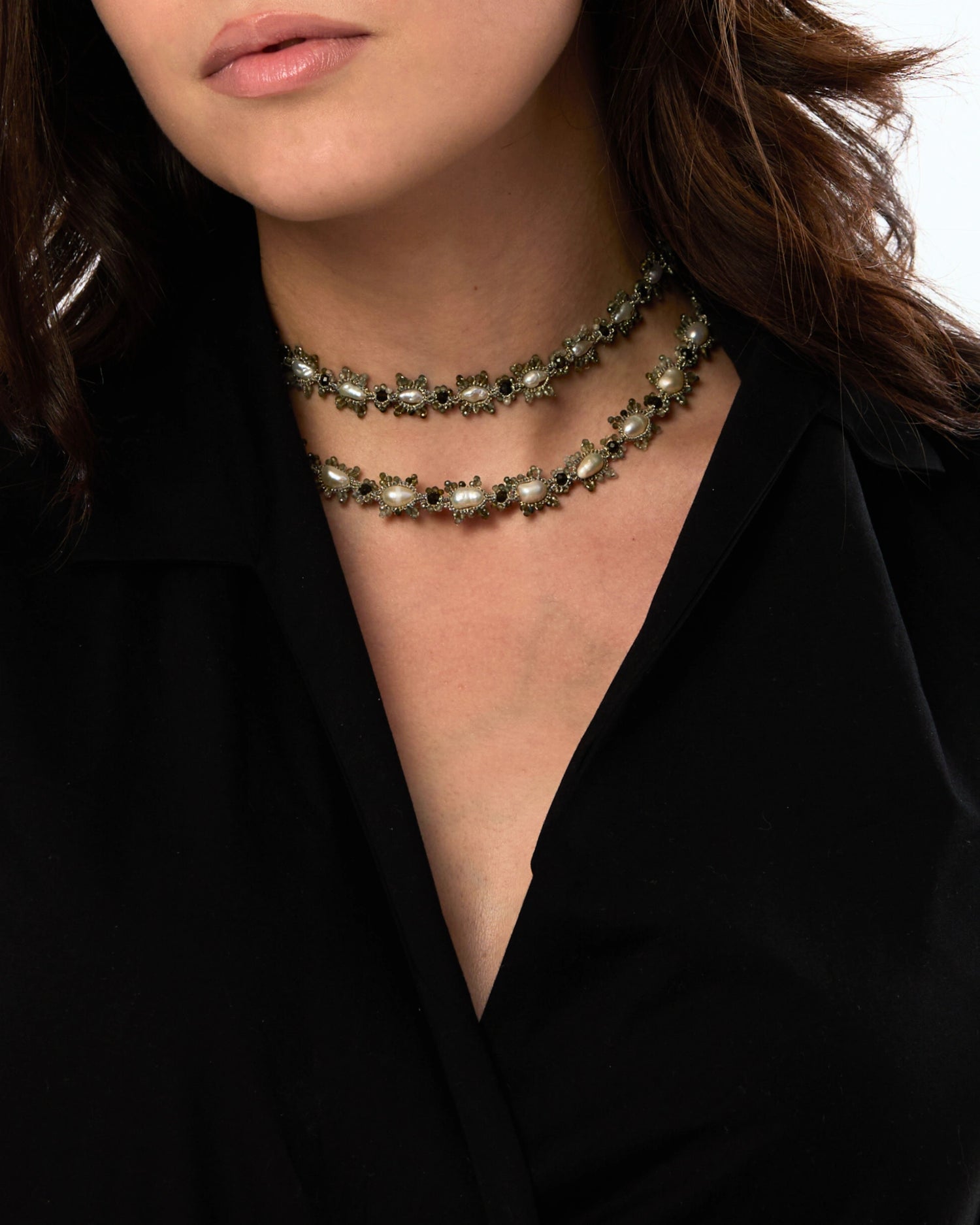 INGRID GREEN TOURMALINE CHOKER - LORINA BALTEANU