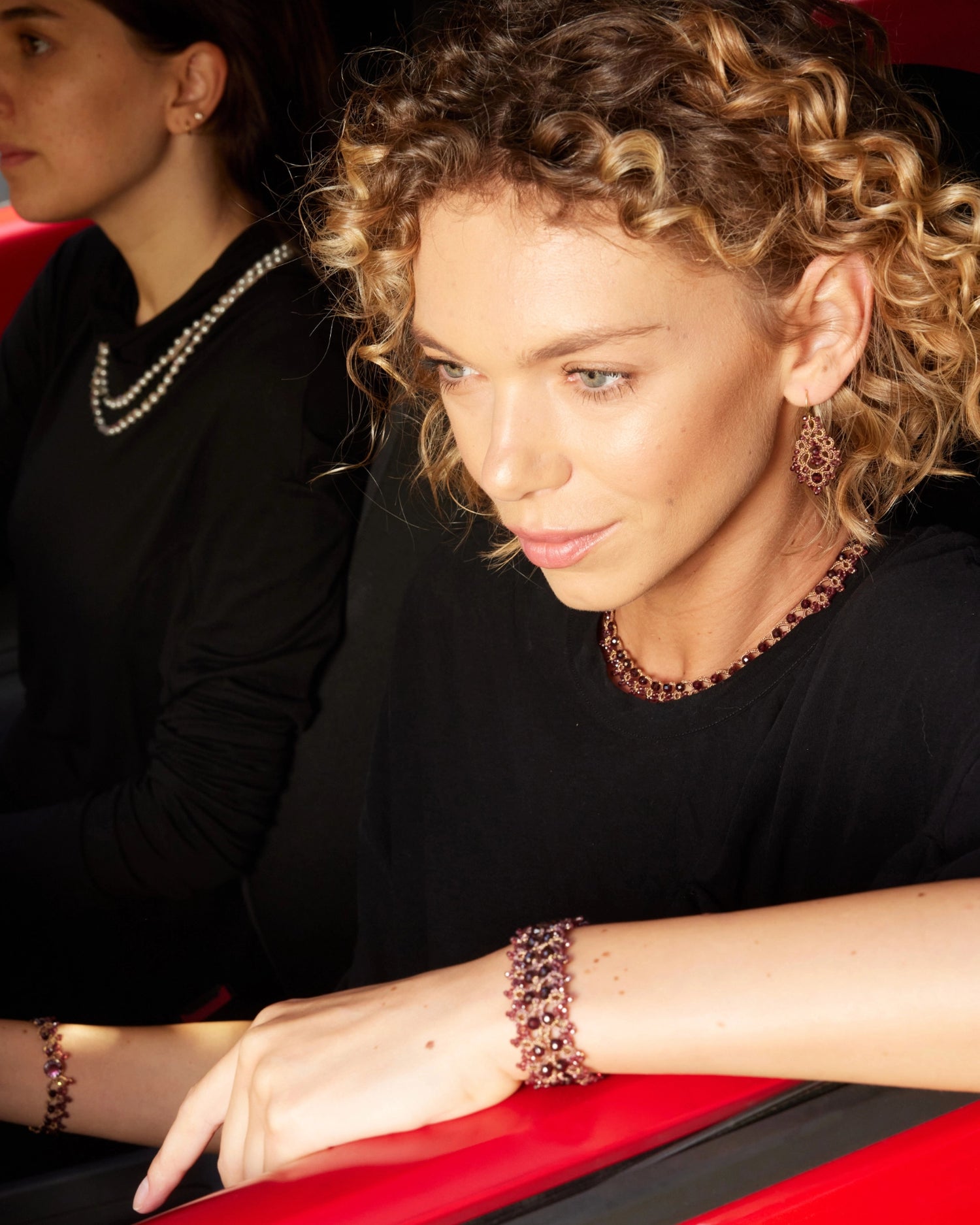 REGATA DOUBLE GARNET BRACELET - LORINA BALTEANU