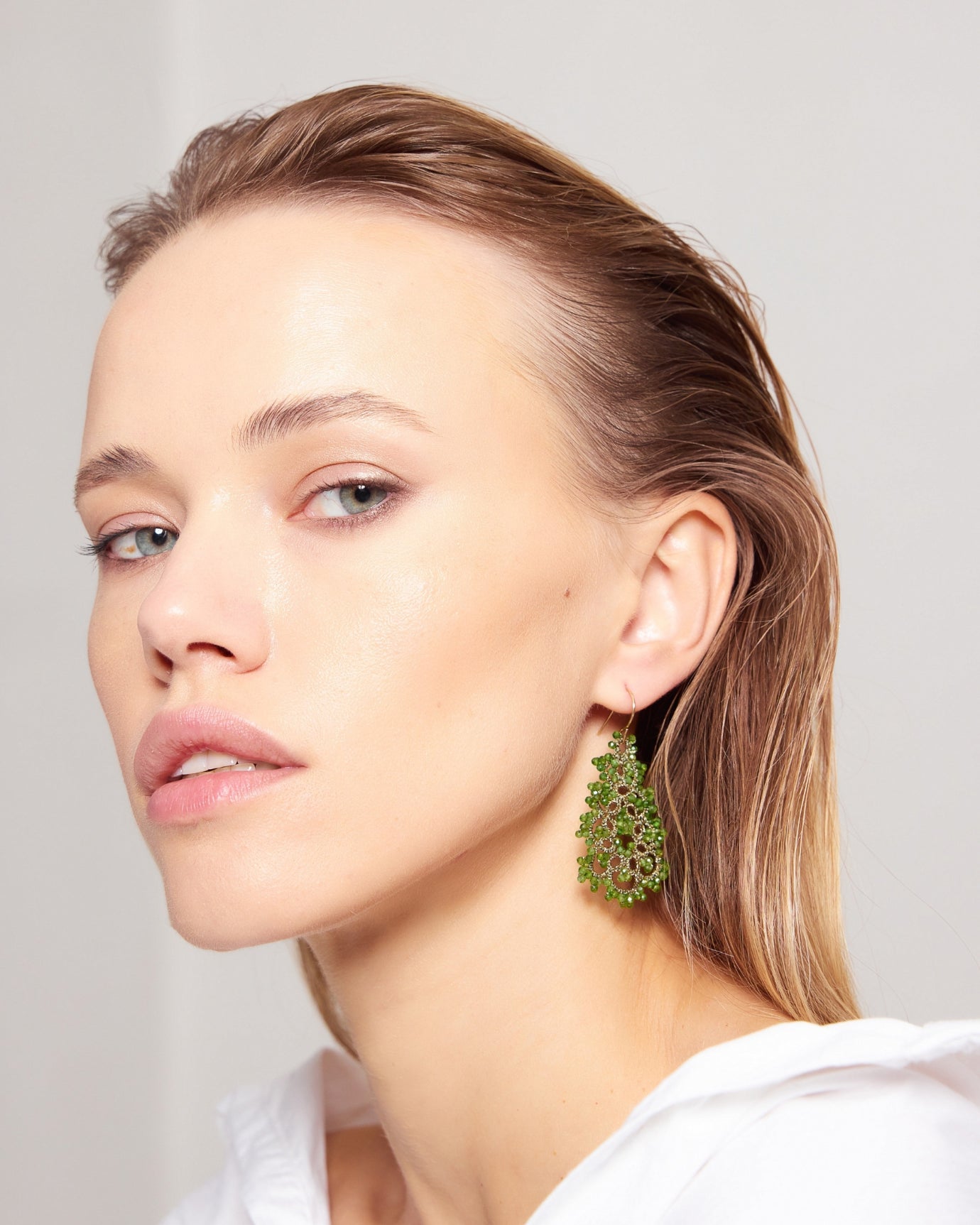 ELENA CHROME DIOPSIDE EARRINGS - LORINA BALTEANU