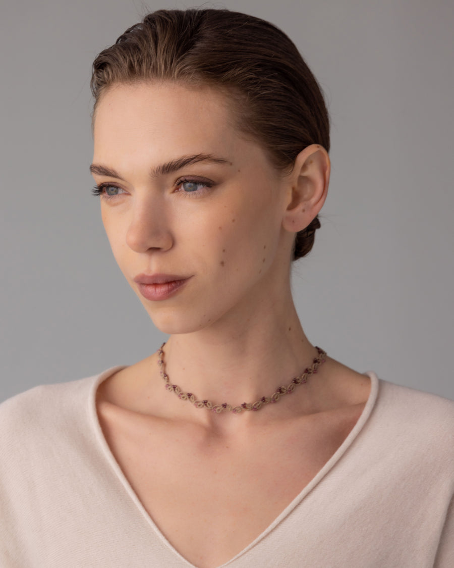 TENNIS GARNET NECKLACE - LORINA BALTEANU