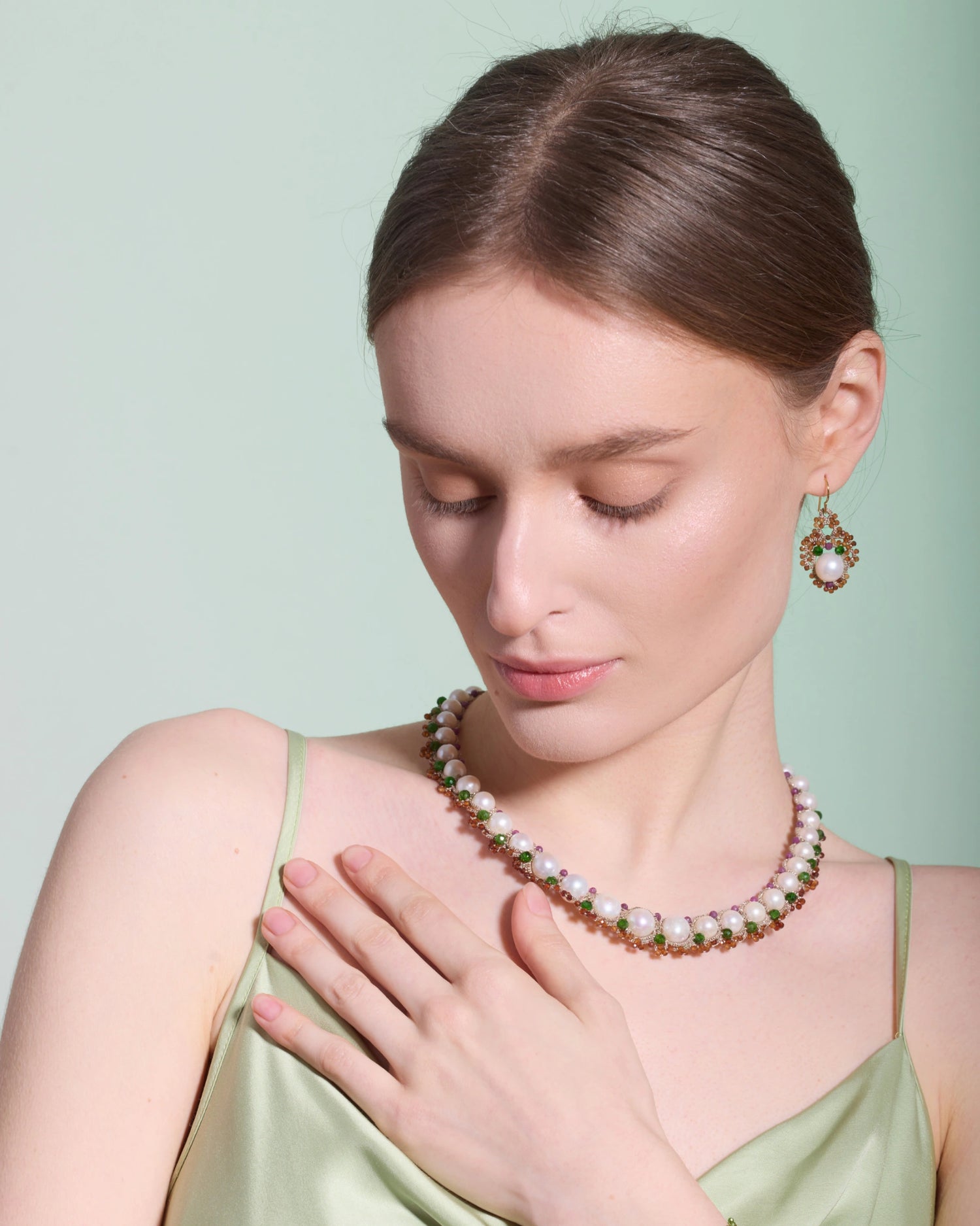 MATILDA CHROME DIOPSIDE EARRINGS - LORINA BALTEANU