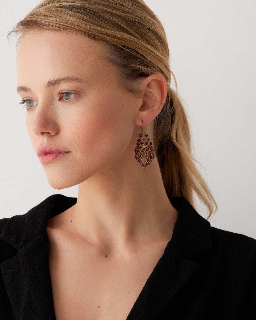TRIADA GARNET EARRINGS - LORINA BALTEANU