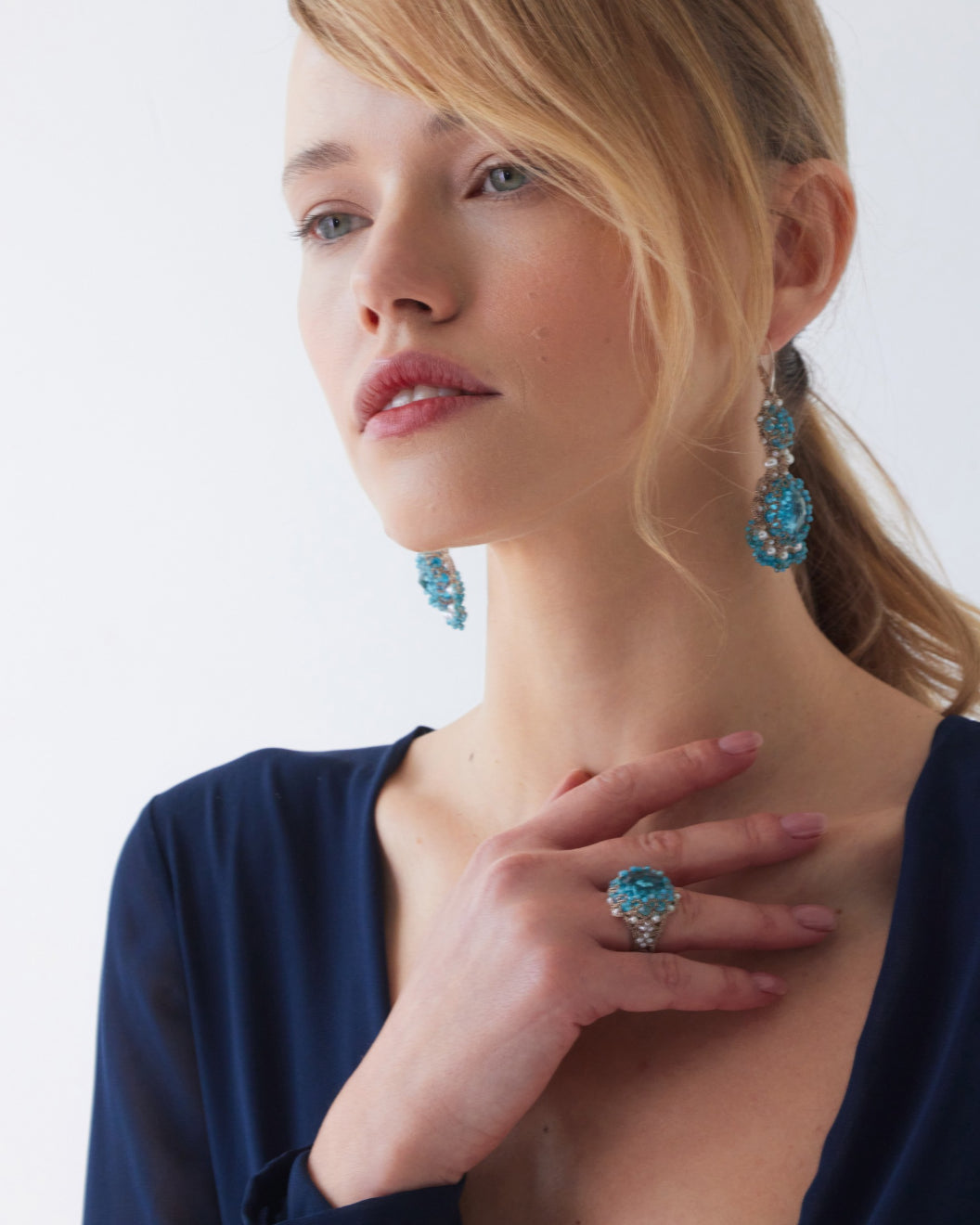GUINEVERE APATITE EARRINGS - LORINA BALTEANU