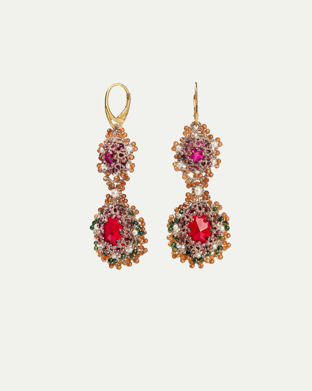 YASMINE GARNET EARRINGS - LORINA BALTEANU