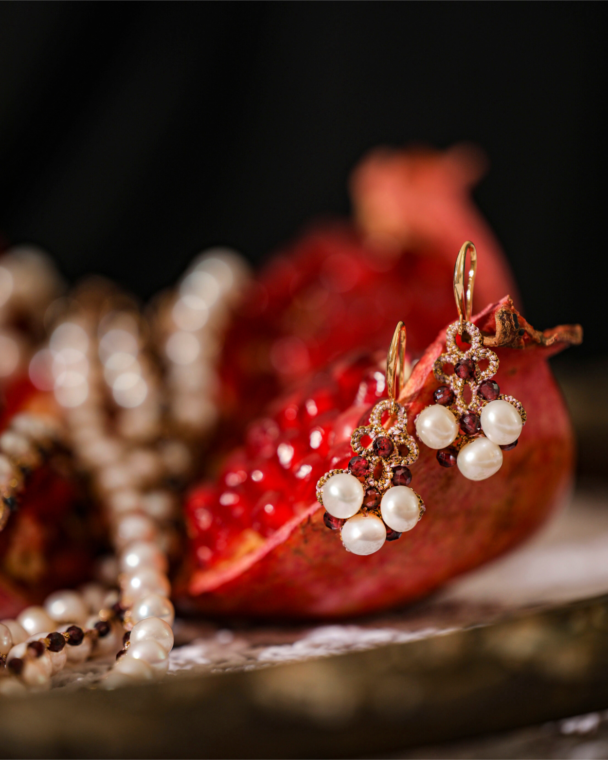 DALLAS GARNET EARRINGS BY LORINA BALTEANU