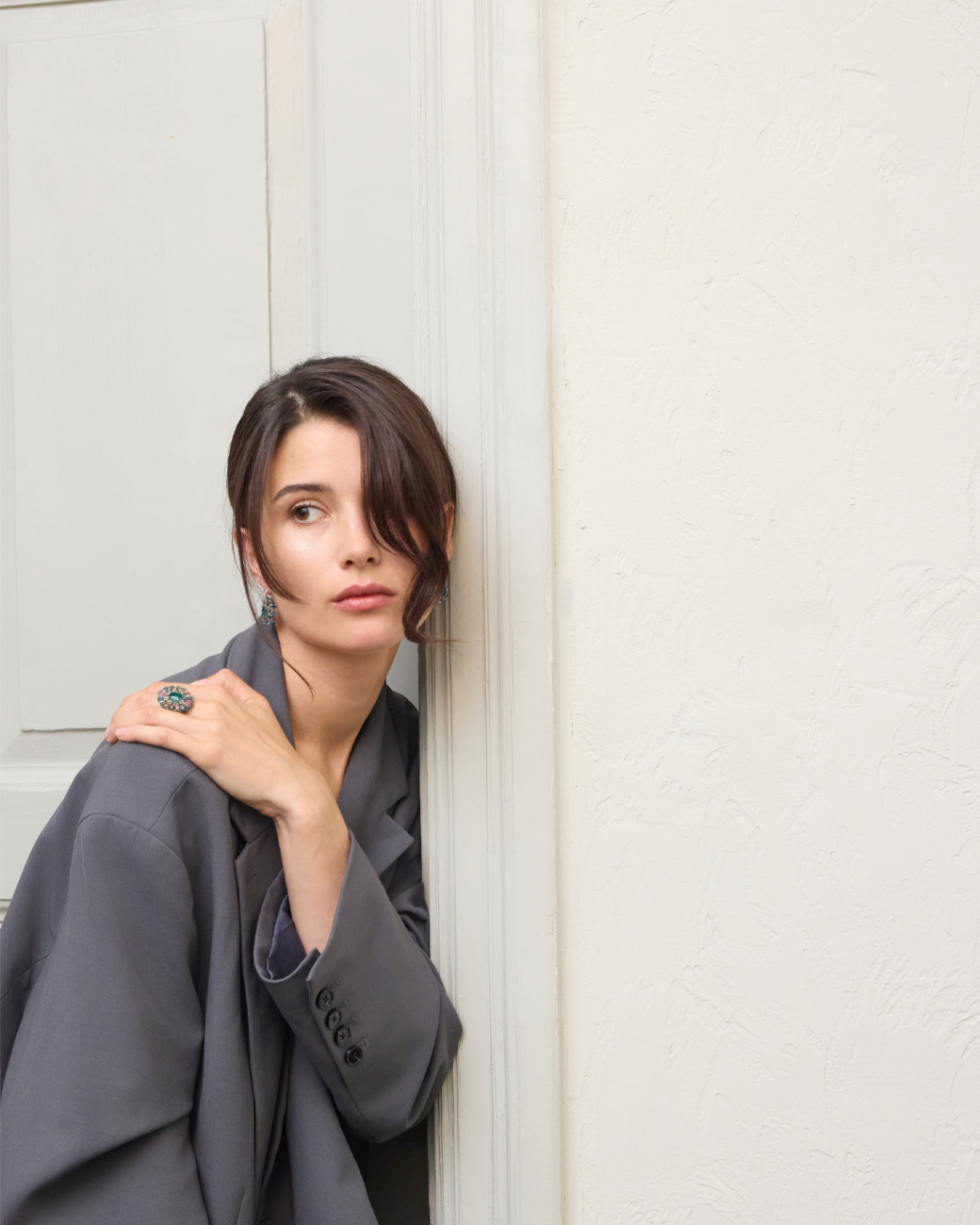 MEG RING in Silk, Crystal, Kyanite full view with sophisticated look and elegance