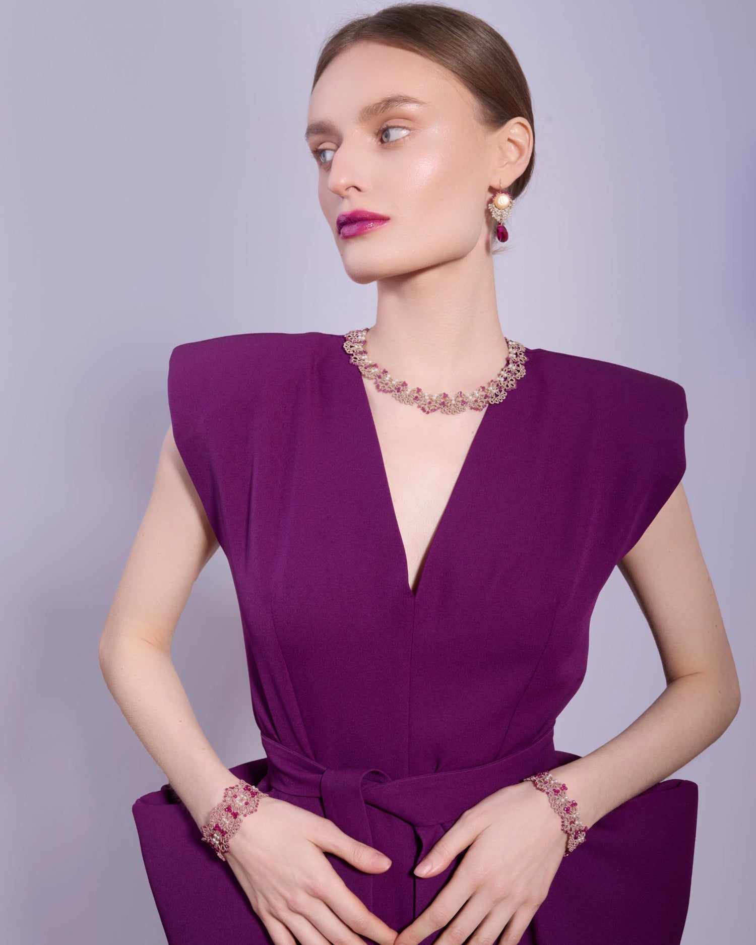 LICA RUBY NECKLACE - LORINA BALTEANU