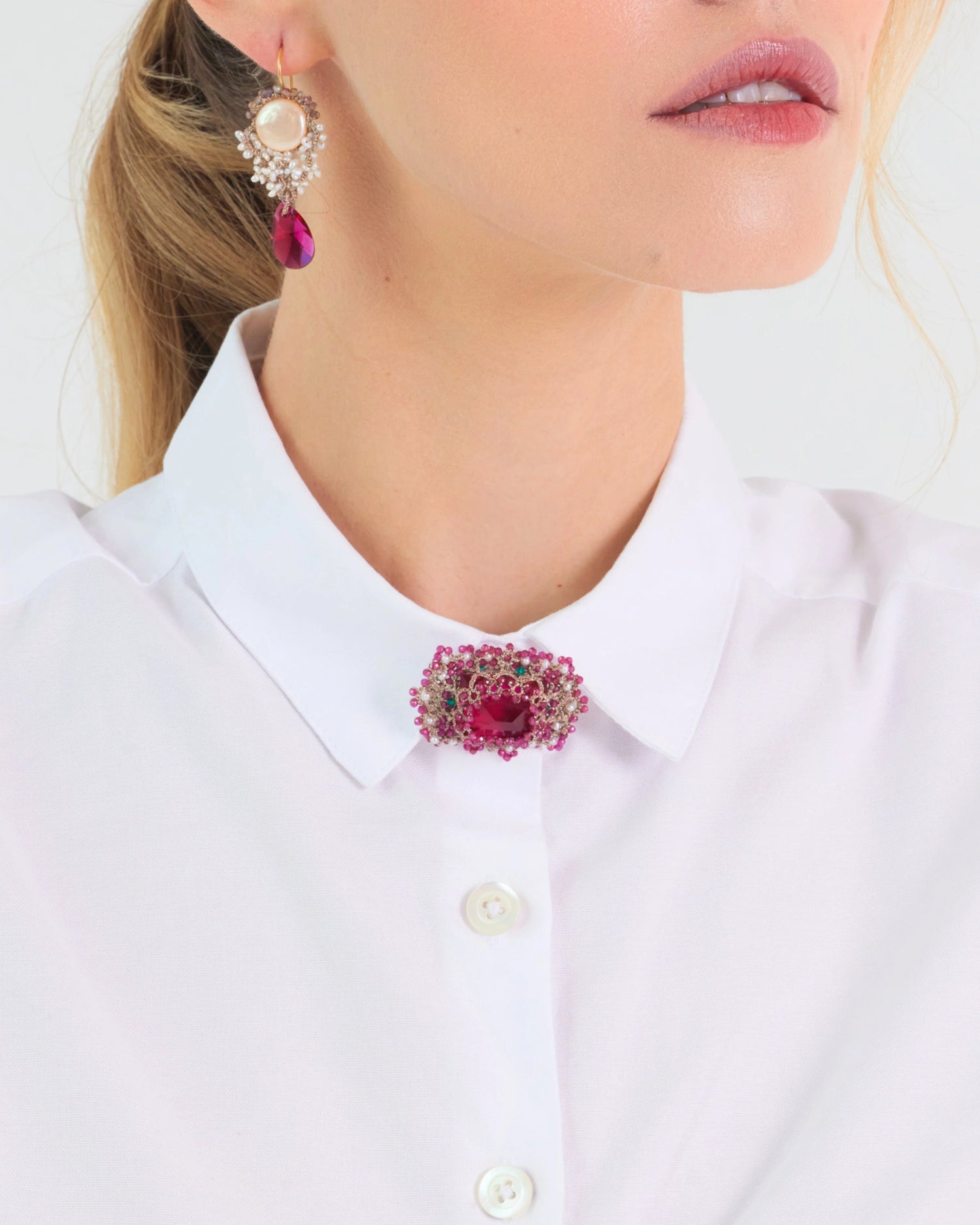 MERIBEL RUBY EARRINGS - LORINA BALTEANU