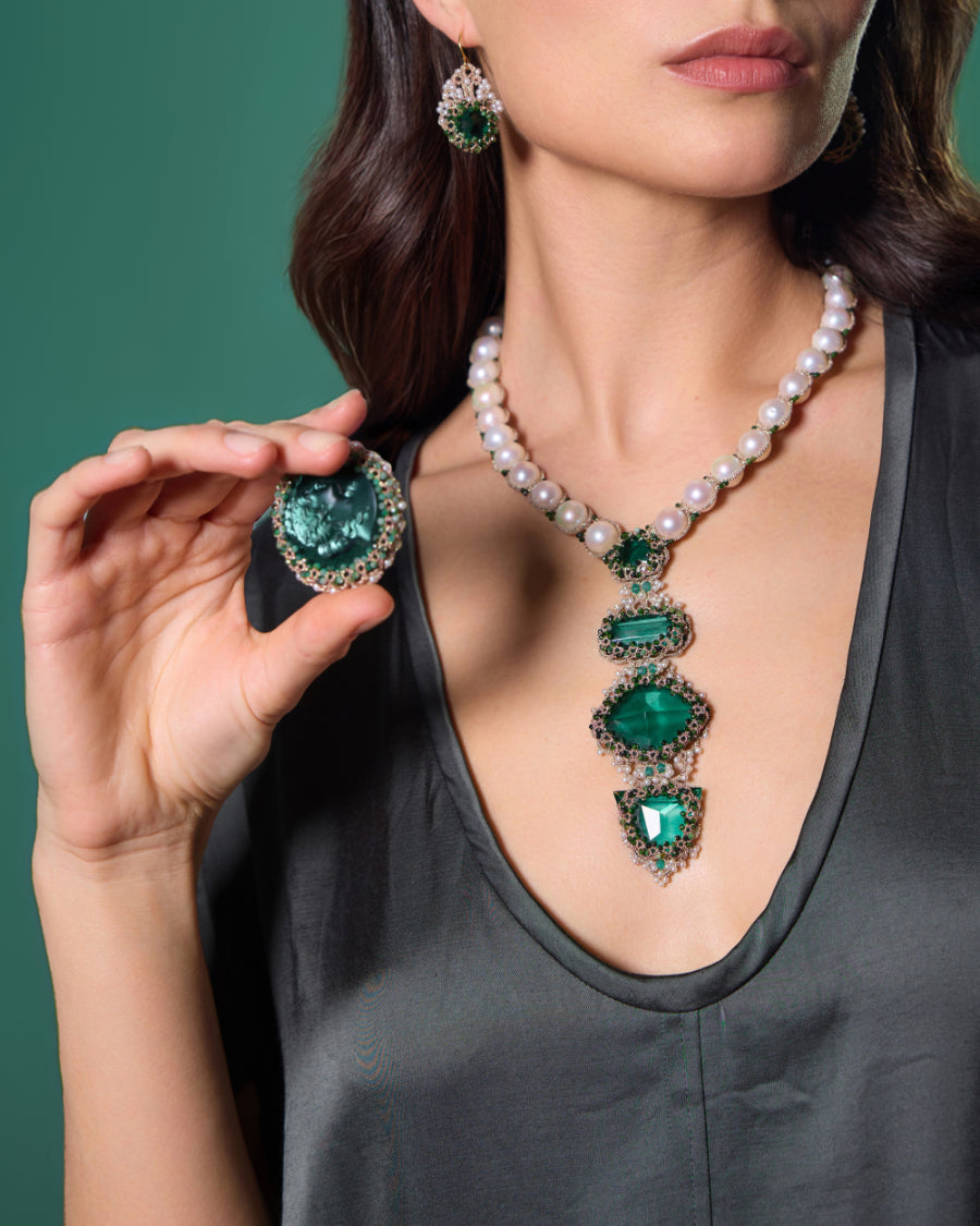 PENELOPE GREEN BROOCH - LORINA BALTEANU