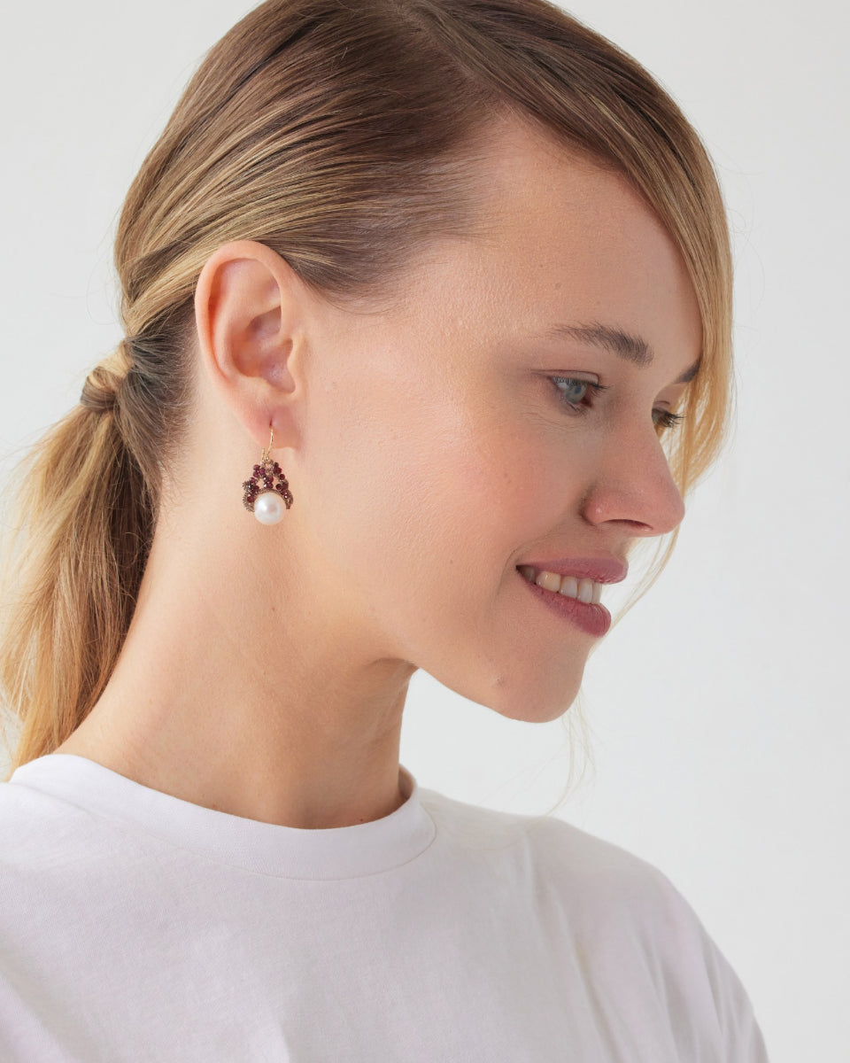 MOONA GARNET EARRINGS - LORINA BALTEANU