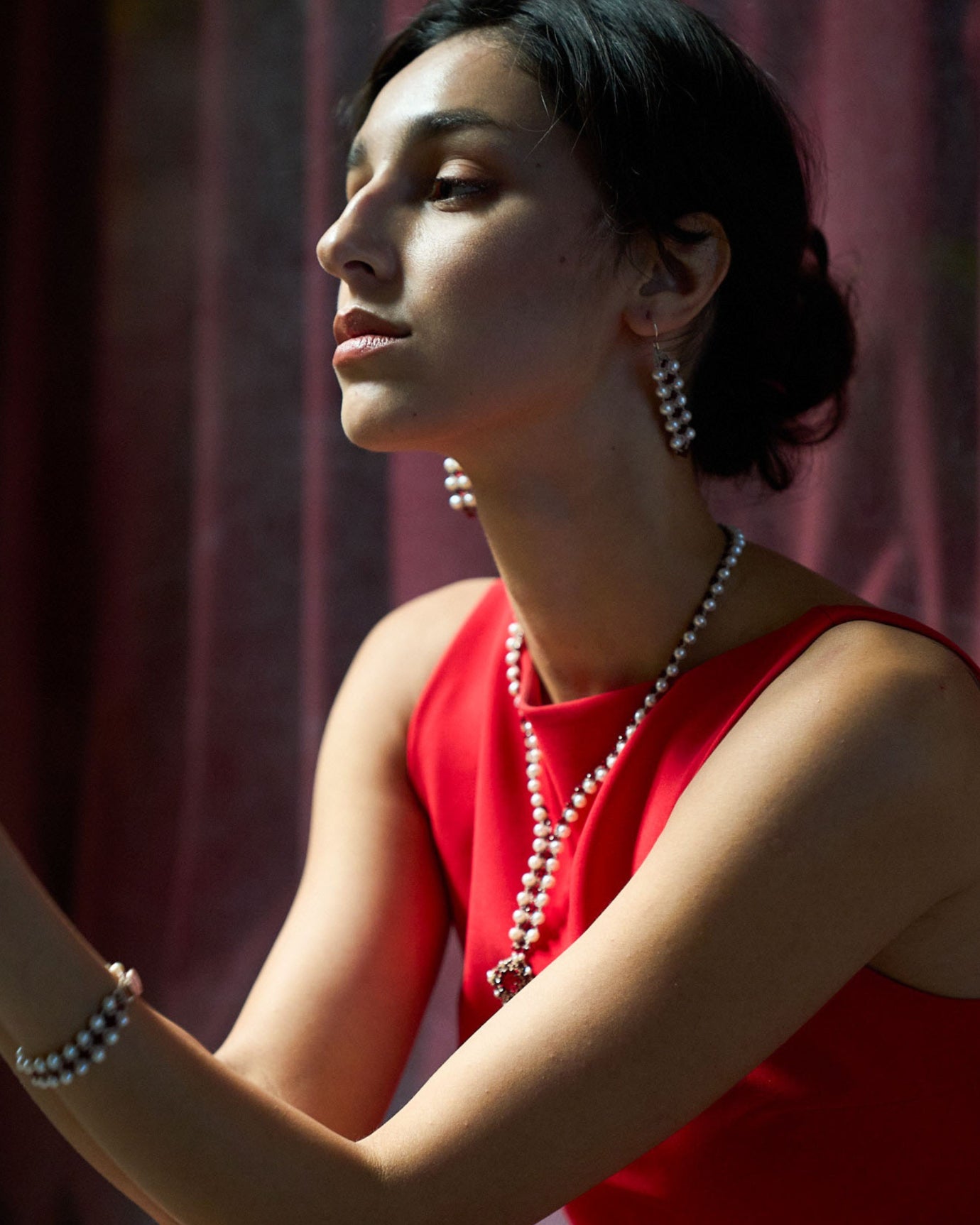 VENETA RED ZIRCON EARRINGS - LORINA BALTEANU