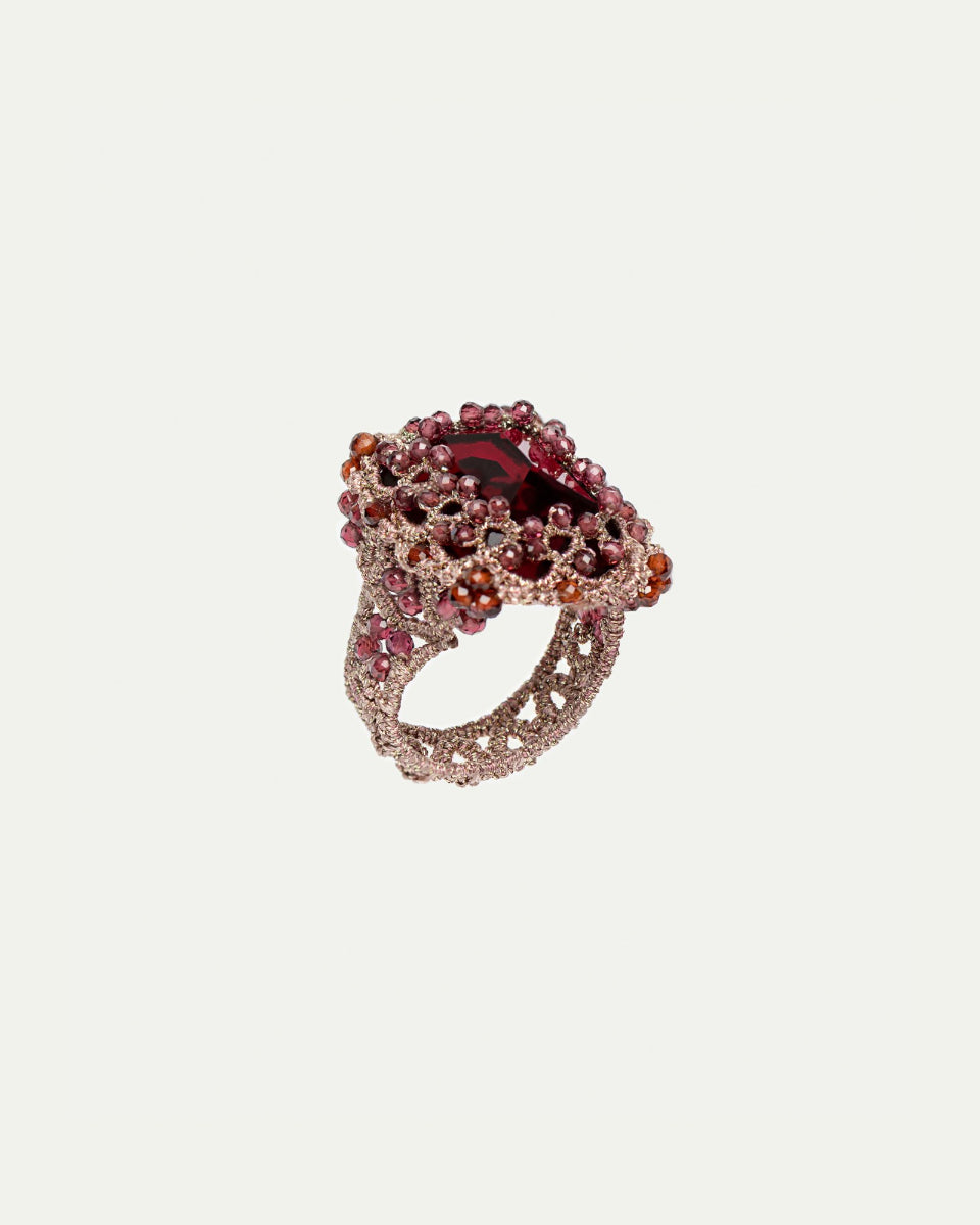 LOLA GARNET RING - LORINA BALTEANU