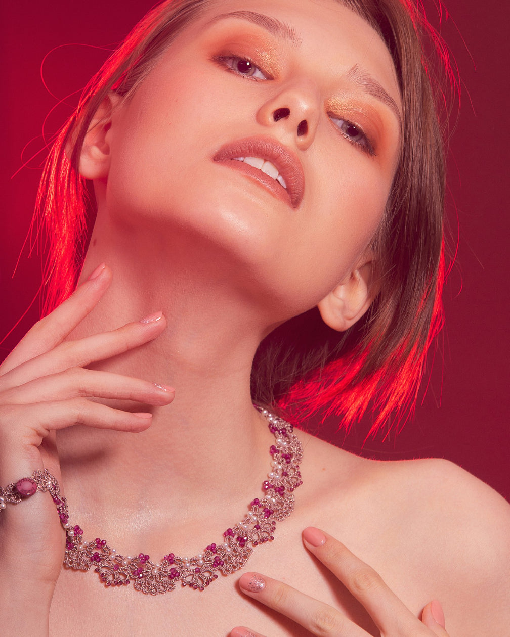 LICA RUBY NECKLACE - LORINA BALTEANU