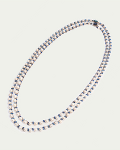 ATENA PENDANT in Silk, Pearl, Pearls color Blue perspective view with exceptional quality and modern design