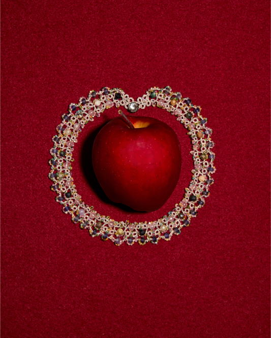GRACE NECKLACE in Silk, Pearl, Tourmaline color Multicolor front view with elegant and refined design