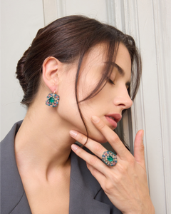 MEG RING in Silk, Crystal, Kyanite close-up view with premium look and attention to detail