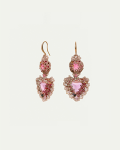 ELLA EARRINGS in Silk, Gold, Silver color Rose close-up view with premium look and attention to detail
