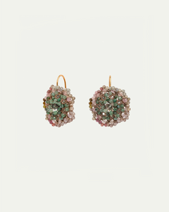 PHOEBE EARRINGS in Silk, Gold, Silver color Multicolor close-up view with premium look and attention to detail