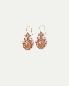 SISSI EARRINGS in Gold, Silver, Pearls color Gold front view with elegant and refined design