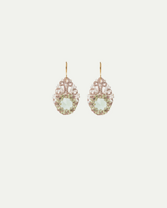 SISSI EARRINGS in Gold, Silver, Pearls color White front view with elegant and refined design