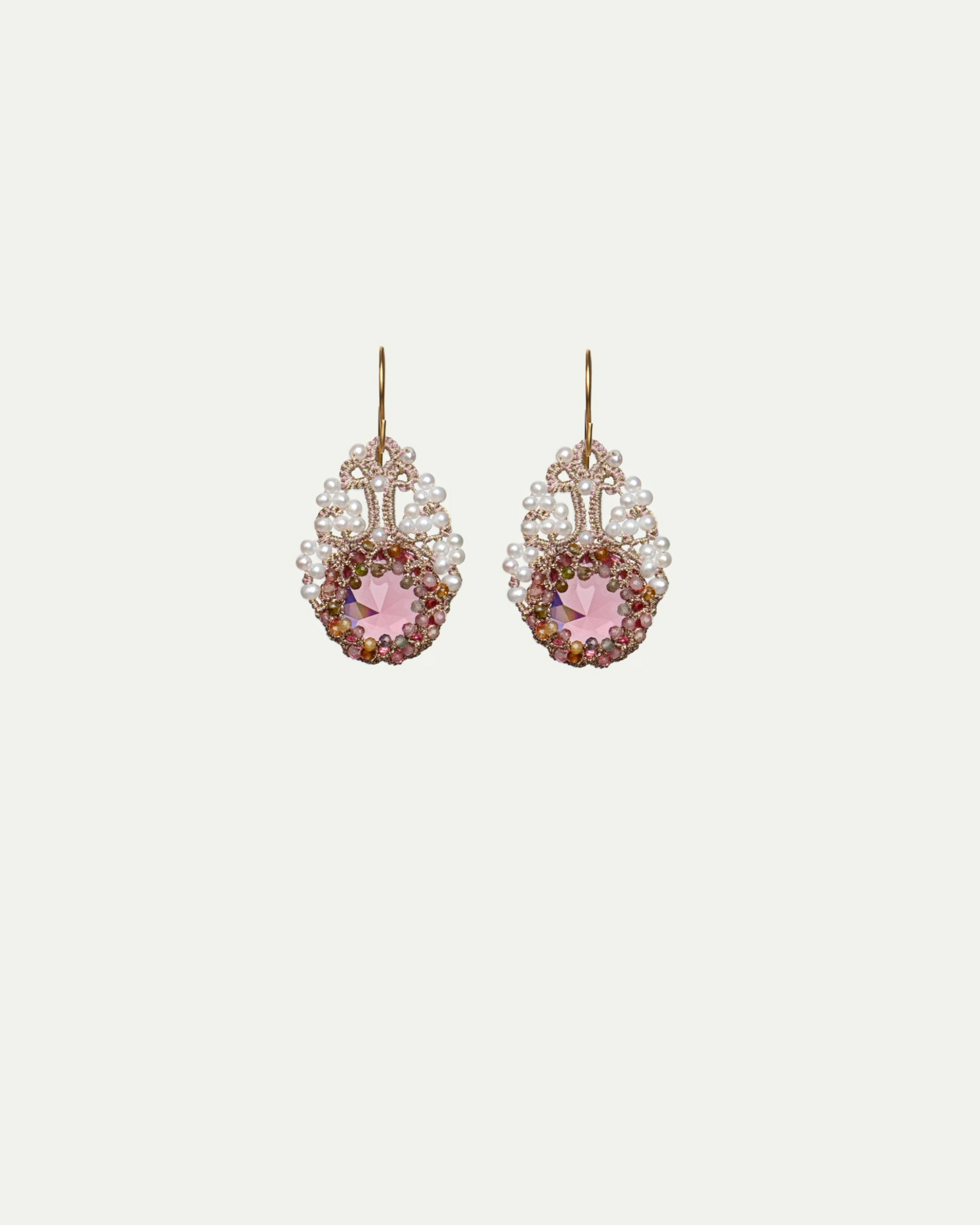 SISSI EARRINGS in Silk, Gold, Silver color Rose with elegant and refined design
