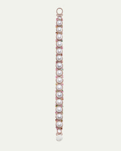 SOLO BRACELET in Silk, Pearl, Pearls color White side view with decorative details and quality finishes