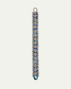 TANYA BRACELET in Silk, Pearl, Kyanite color Blue front view with elegant and refined design